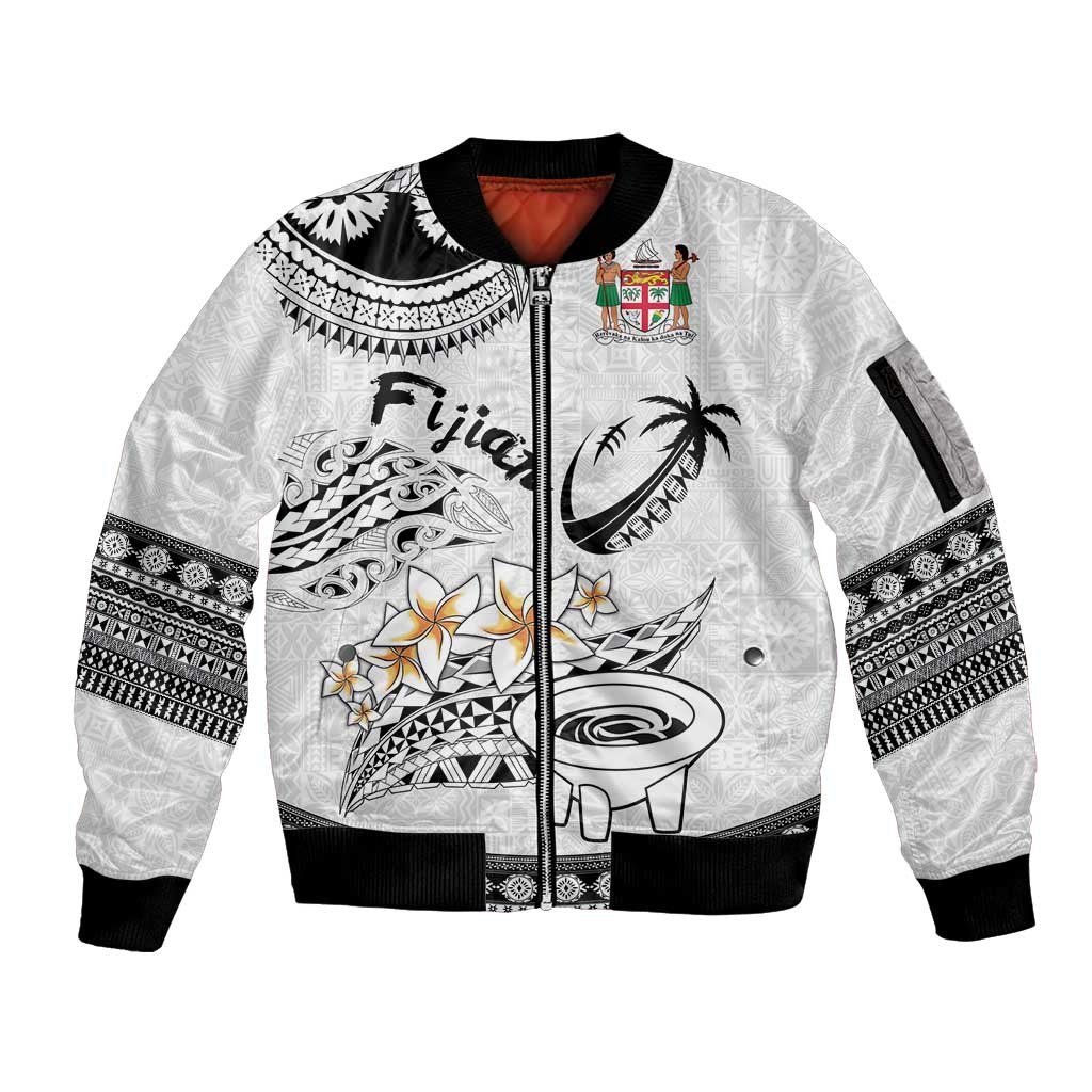 Fijian Traditional Culture Sleeve Zip Bomber Jacket Tapa Tribal Tattoos - Polynesian Pride