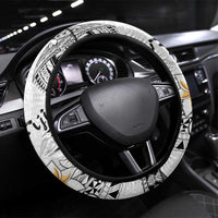 Fijian Traditional Culture Steering Wheel Cover Tapa Tribal Tattoos LT03 Universal Fit White - Polynesian Pride