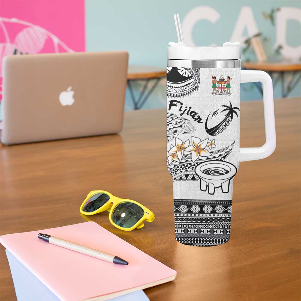 Fijian Traditional Culture Tumbler With Handle Tapa Tribal Tattoos - Polynesian Pride