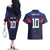 Custom Rugby Samoa Couples Matching Off The Shoulder Long Sleeve Dress and Hawaiian Shirt Siva Tau Spirit Sporty Vibes - Polynesian Pride