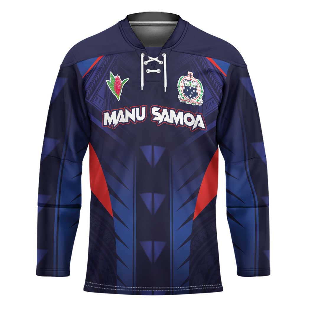 Custom Rugby Samoa Hockey Jersey Siva Tau Spirit Sporty Vibes LT03 Unisex Navy - Polynesian Pride