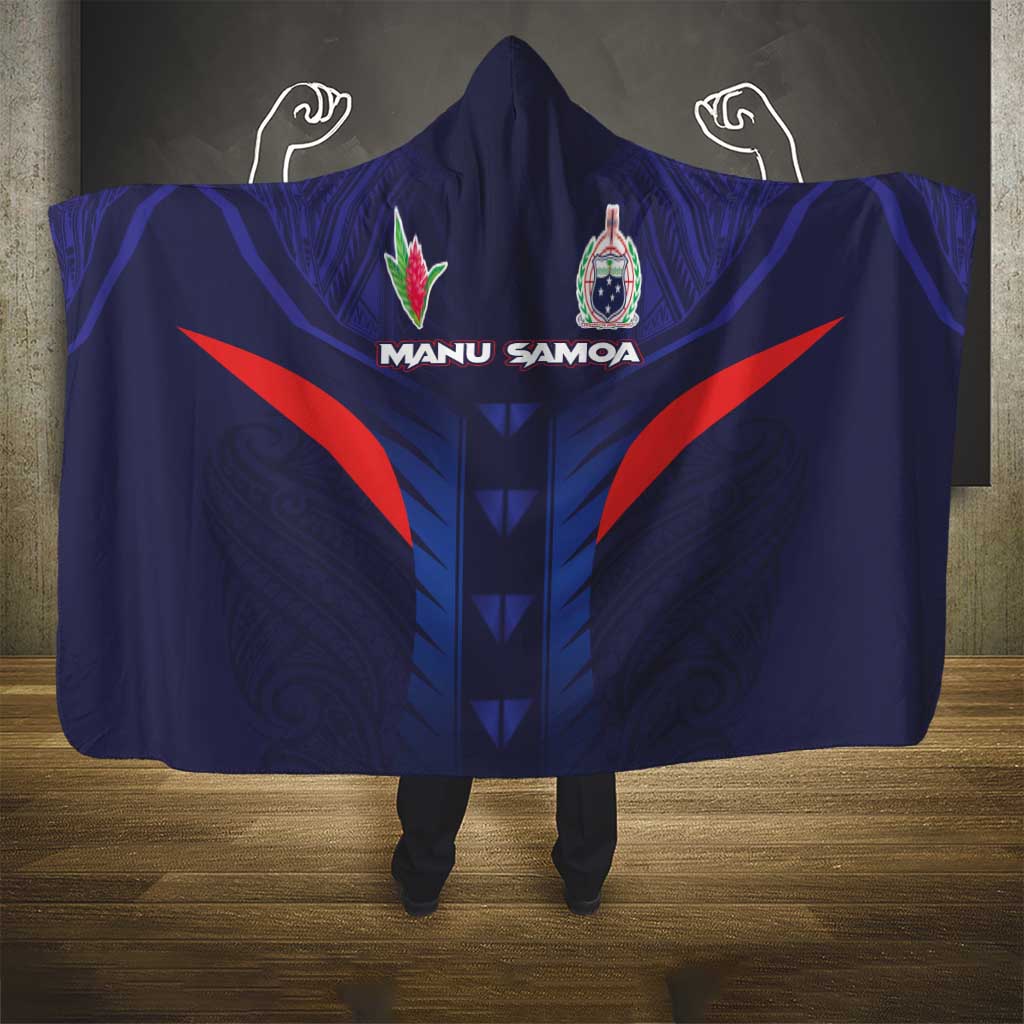 Rugby Samoa Hooded Blanket Siva Tau Spirit Sporty Vibes - Polynesian Pride