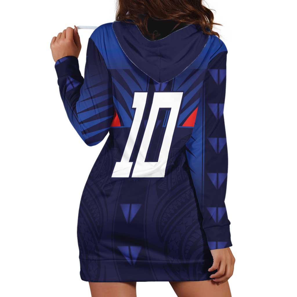 Custom Rugby Samoa Hoodie Dress Siva Tau Spirit Sporty Vibes - Polynesian Pride
