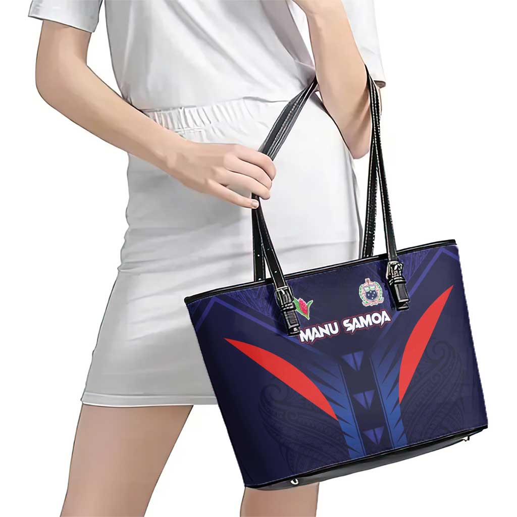 Rugby Samoa Leather Tote Bag Siva Tau Spirit Sporty Vibes LT03 - Polynesian Pride