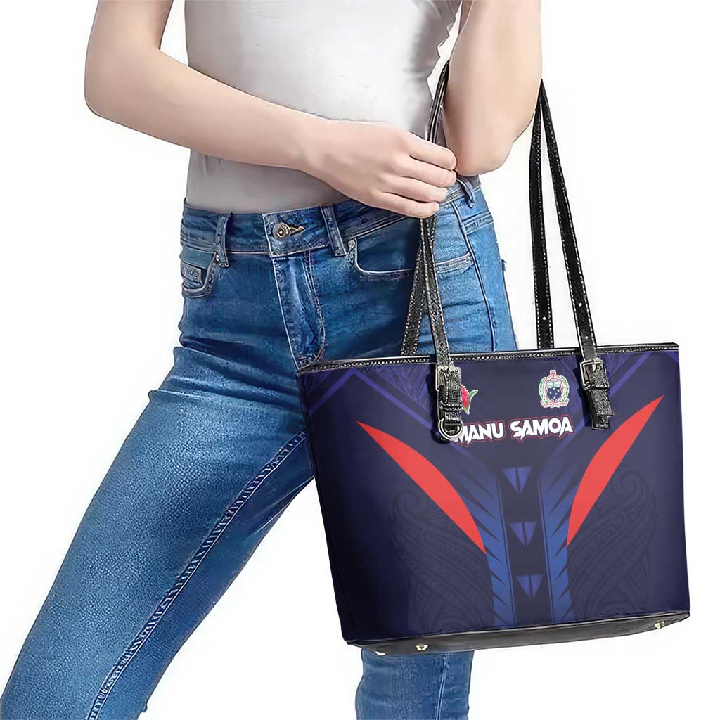 Rugby Samoa Leather Tote Bag Siva Tau Spirit Sporty Vibes LT03 - Polynesian Pride