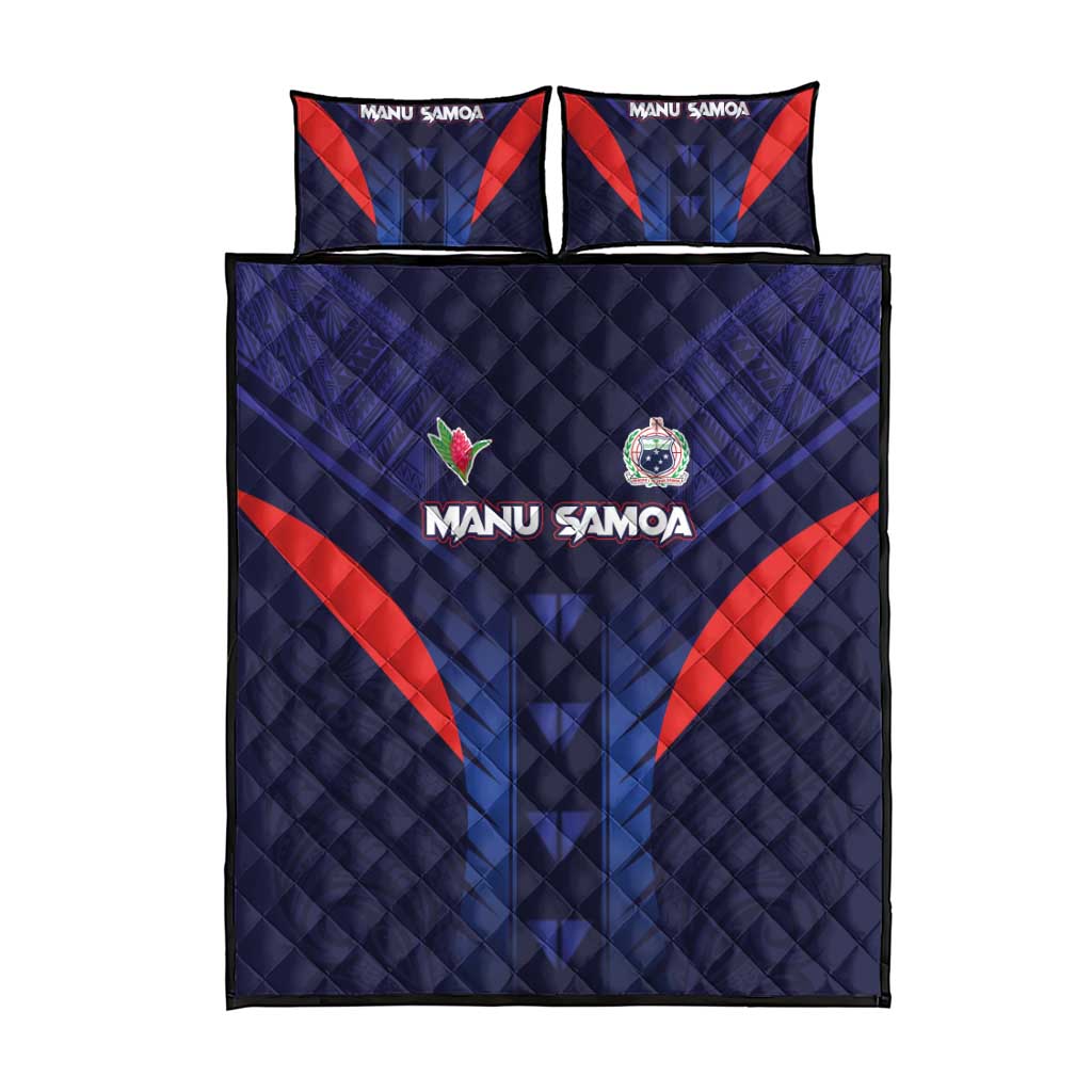 Rugby Samoa Quilt Bed Set Siva Tau Spirit Sporty Vibes LT03 - Polynesian Pride