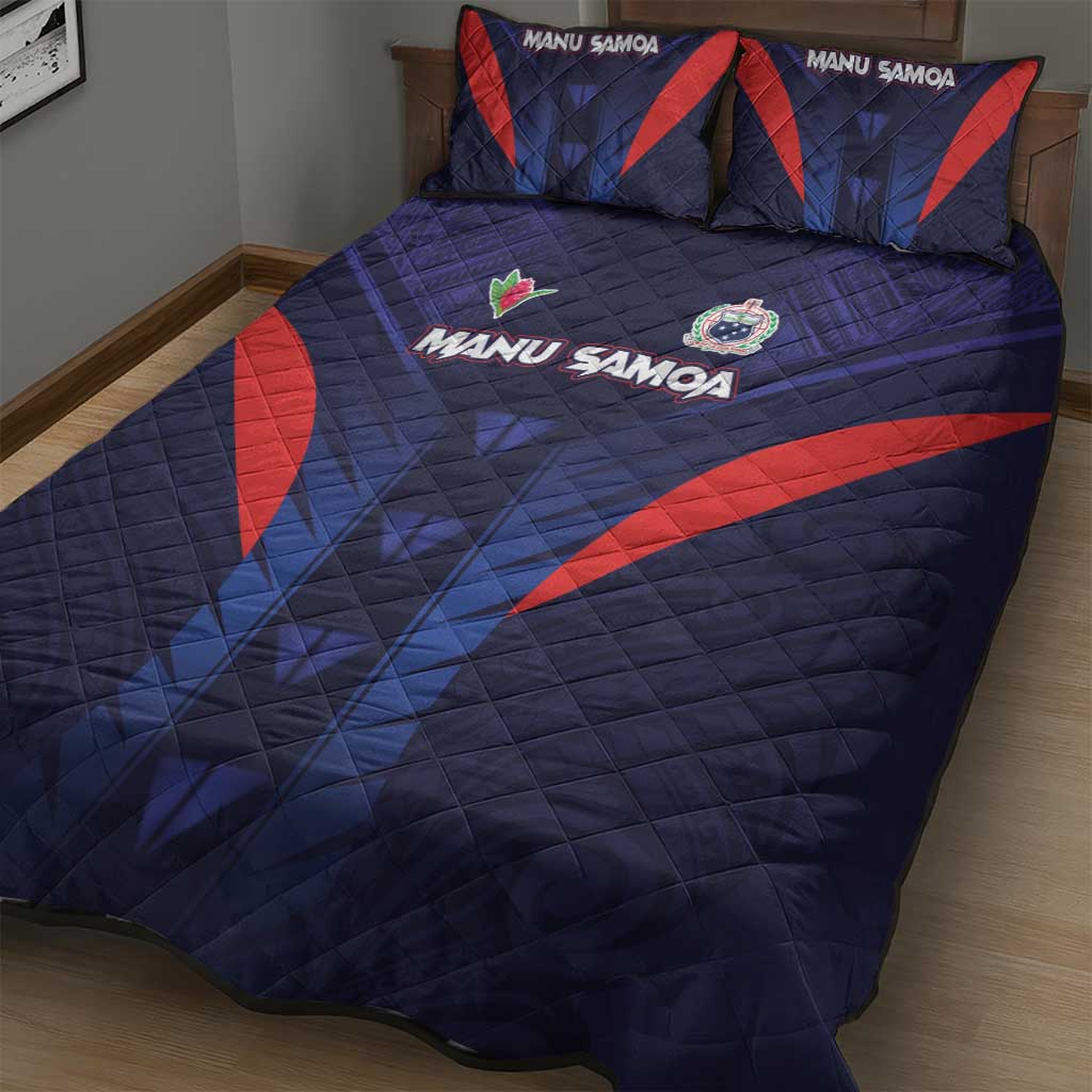 Rugby Samoa Quilt Bed Set Siva Tau Spirit Sporty Vibes LT03 - Polynesian Pride