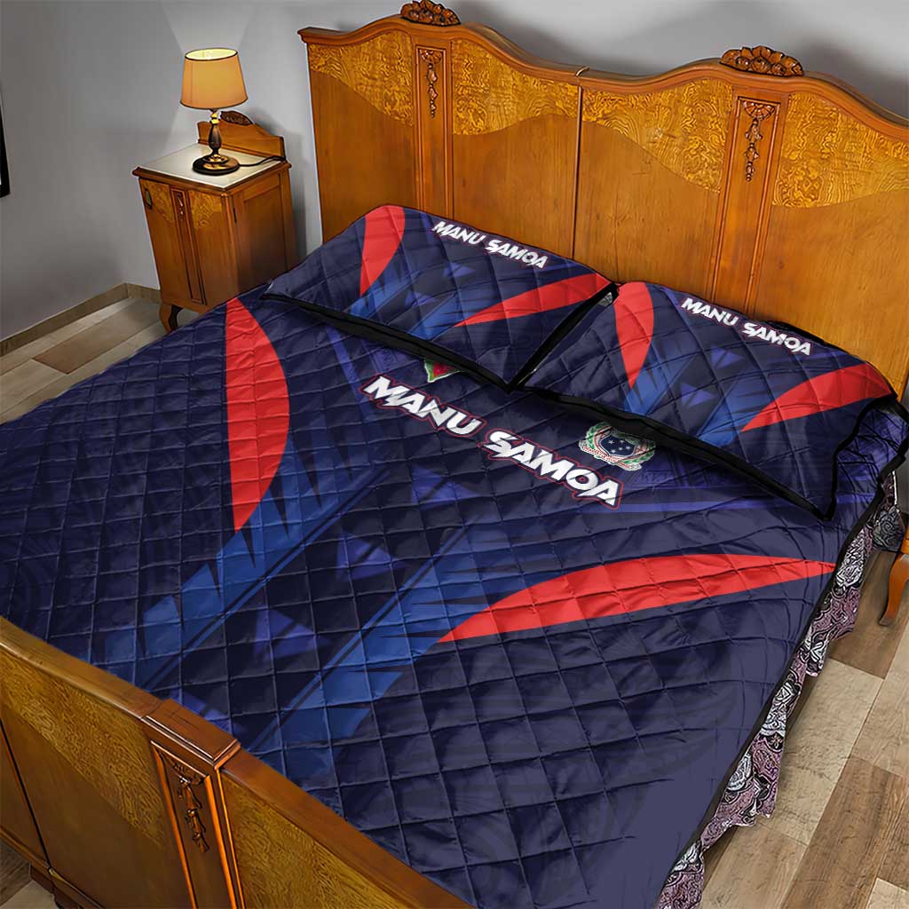 Rugby Samoa Quilt Bed Set Siva Tau Spirit Sporty Vibes LT03 - Polynesian Pride