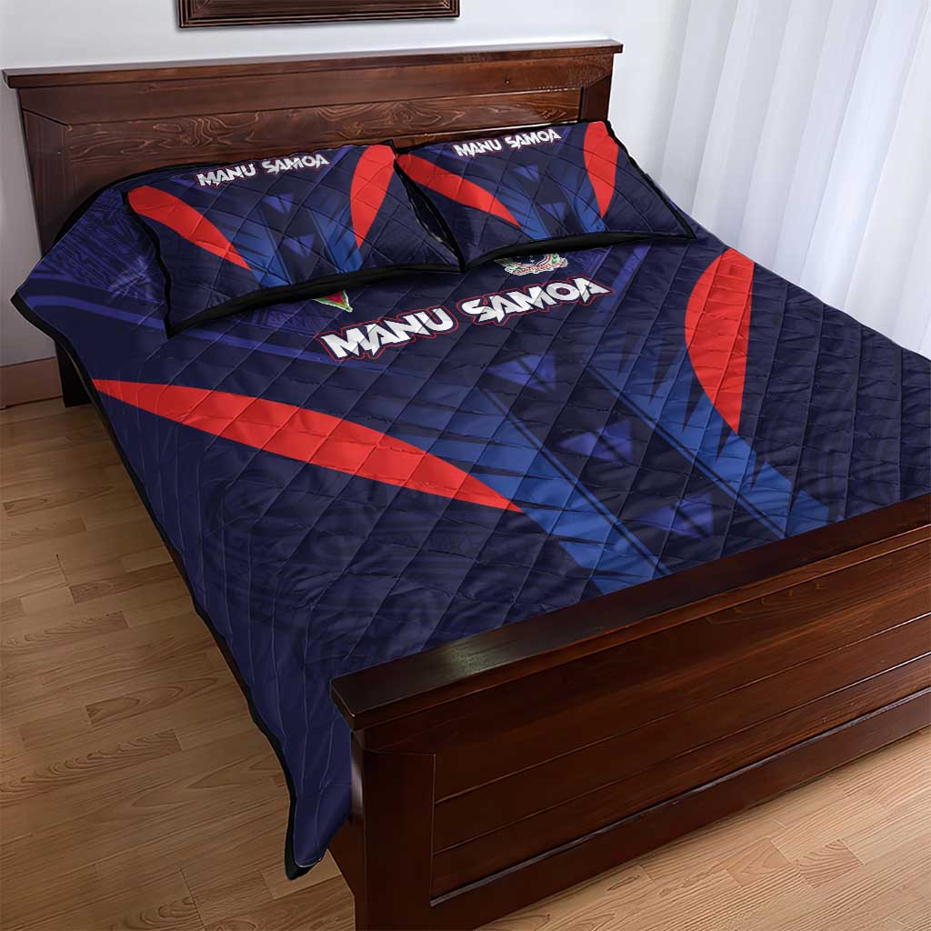 Rugby Samoa Quilt Bed Set Siva Tau Spirit Sporty Vibes LT03 - Polynesian Pride