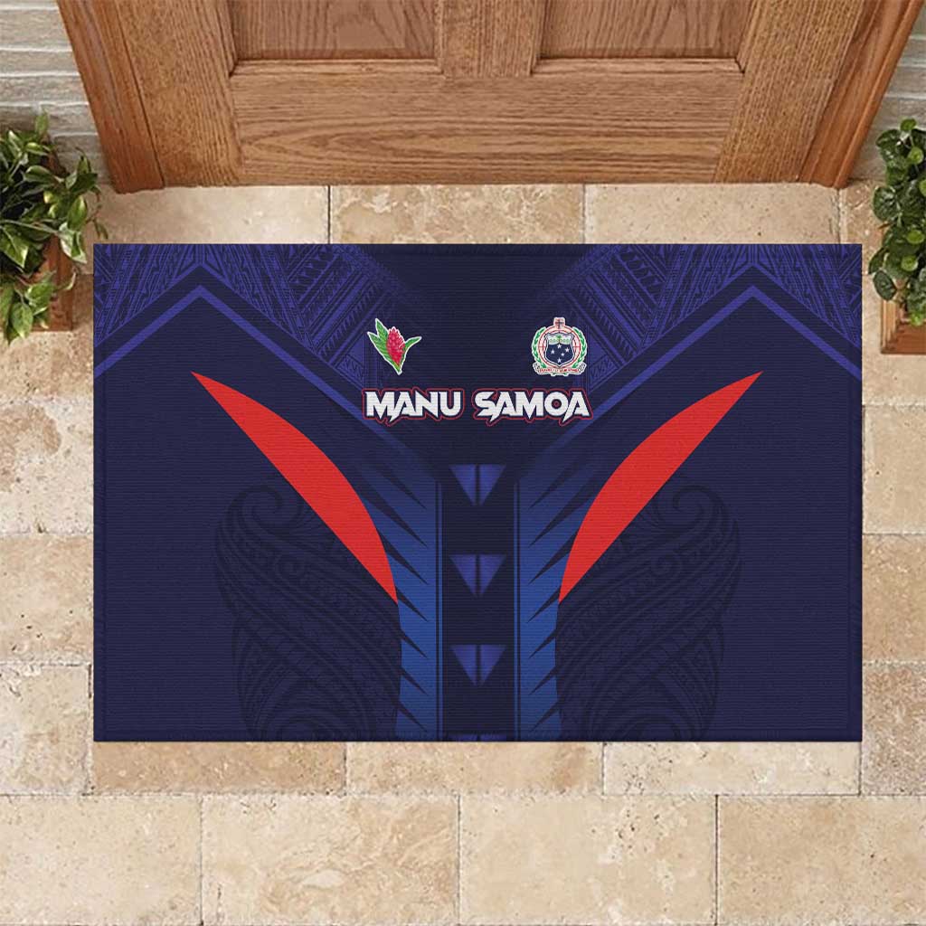 Rugby Samoa Rubber Doormat Siva Tau Spirit Sporty Vibes LT03 Navy - Polynesian Pride