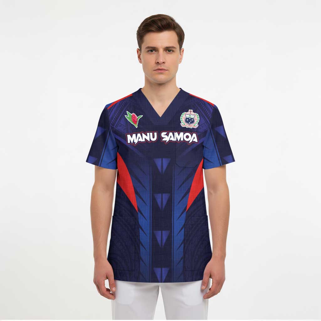 Custom Rugby Samoa Scrub Top Siva Tau Spirit Sporty Vibes - Polynesian Pride