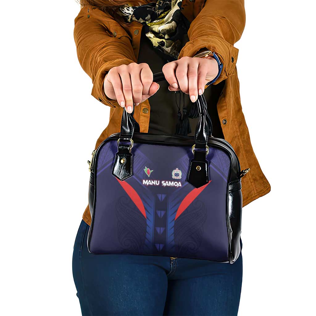 Rugby Samoa Shoulder Handbag Siva Tau Spirit Sporty Vibes LT03 One Size Navy - Polynesian Pride