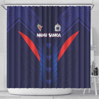 Rugby Samoa Shower Curtain Siva Tau Spirit Sporty Vibes LT03 - Polynesian Pride