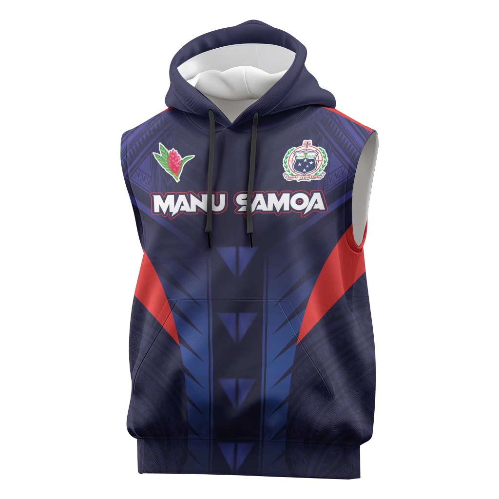 Custom Rugby Samoa Sleeveless Hoodie Siva Tau Spirit Sporty Vibes - Polynesian Pride