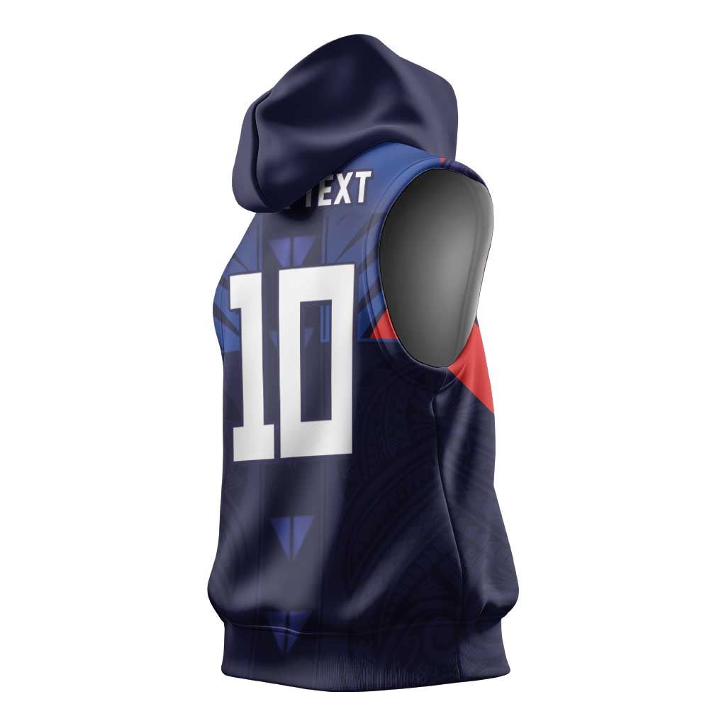 Custom Rugby Samoa Sleeveless Hoodie Siva Tau Spirit Sporty Vibes - Polynesian Pride