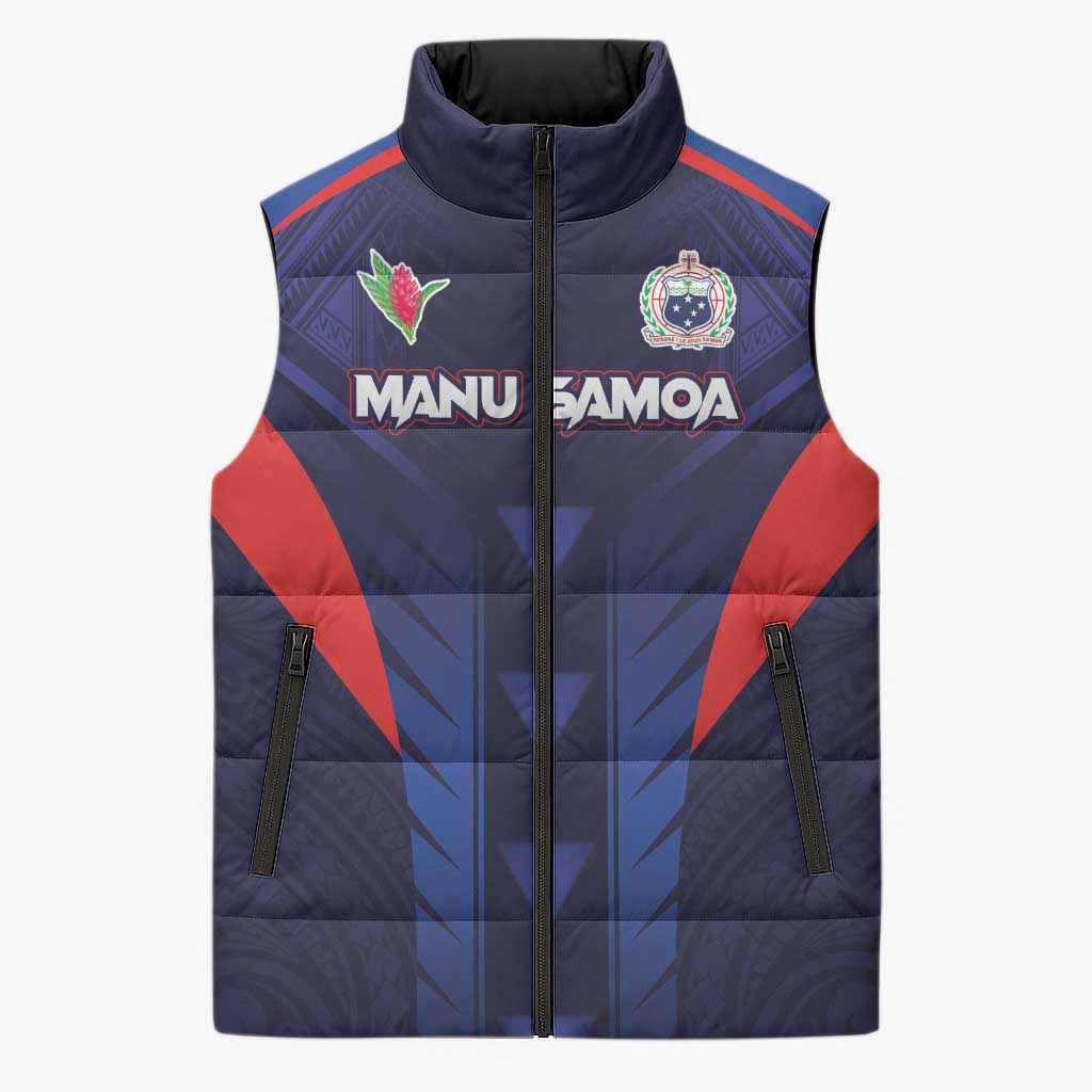 Custom Rugby Samoa Sleeveless Puffer Jacket Siva Tau Spirit Sporty Vibes - Polynesian Pride
