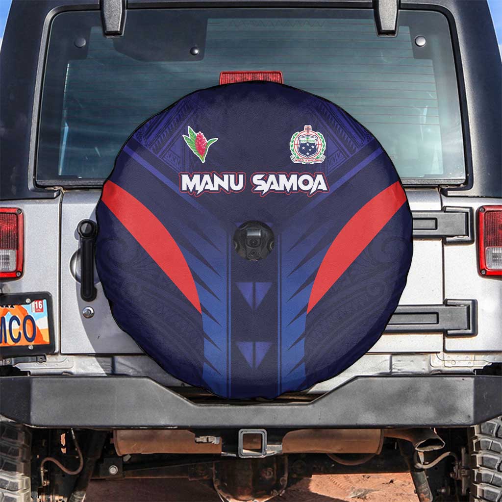 Rugby Samoa Spare Tire Cover Siva Tau Spirit Sporty Vibes LT03 Navy - Polynesian Pride