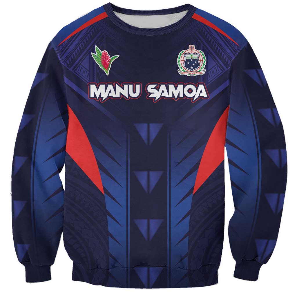 Custom Rugby Samoa Sweatshirt Siva Tau Spirit Sporty Vibes LT03 Unisex Navy - Polynesian Pride