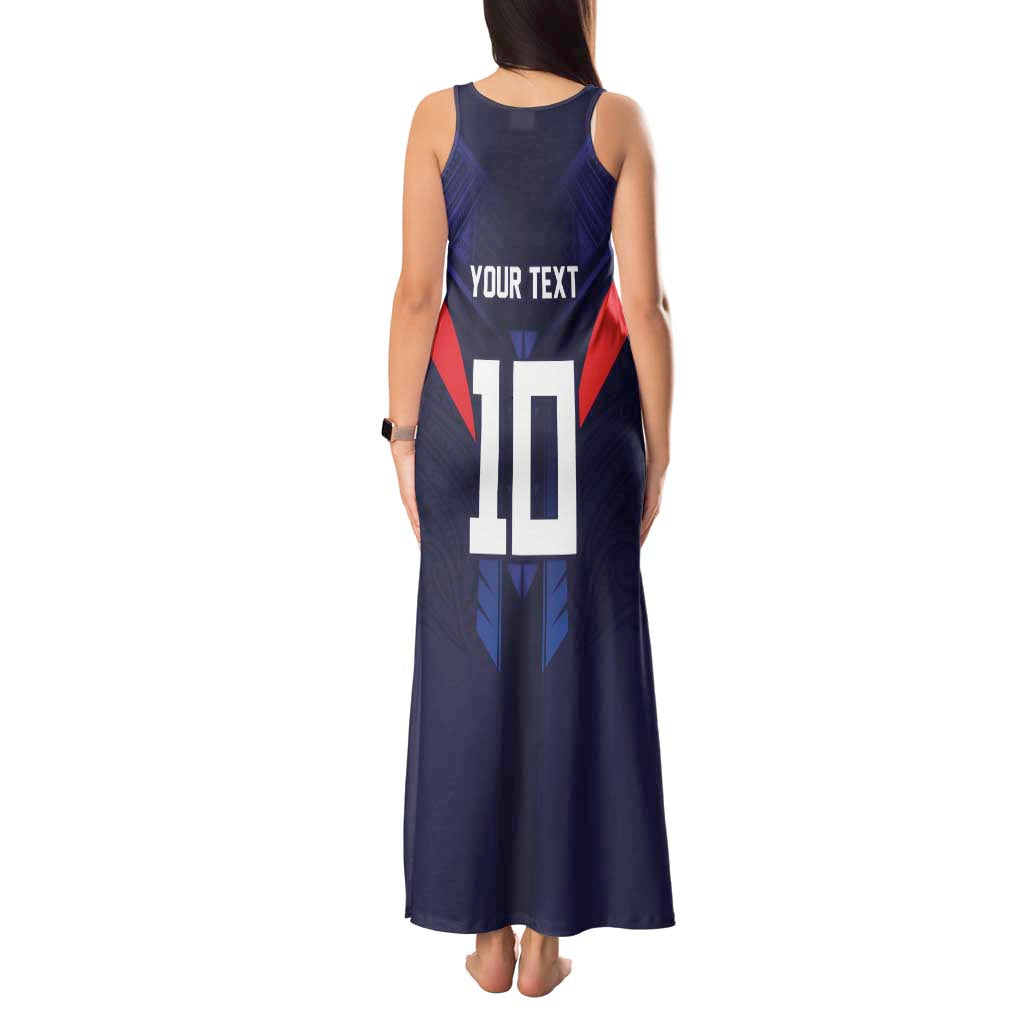 Custom Rugby Samoa Tank Maxi Dress Siva Tau Spirit Sporty Vibes - Polynesian Pride