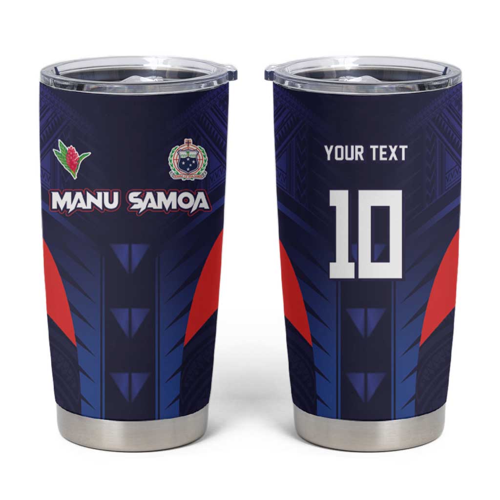 Custom Rugby Samoa Tumbler Cup Siva Tau Spirit Sporty Vibes - Polynesian Pride
