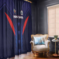 Rugby Samoa Window Curtain Siva Tau Spirit Sporty Vibes - Polynesian Pride