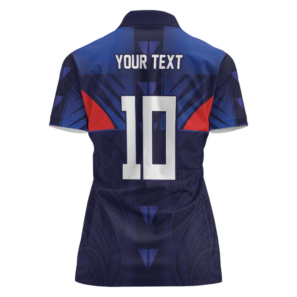 Custom Rugby Samoa Women Polo Shirt Siva Tau Spirit Sporty Vibes - Polynesian Pride