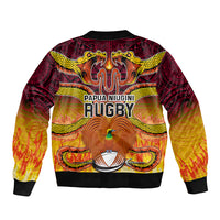 PNG Port Moresby Vipers Rugby Bomber Jacket Fire Vipers Mix PNG Bird Polynesian Tattoo LT03 - Polynesian Pride