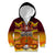 PNG Port Moresby Vipers Rugby Kid Hoodie Fire Vipers Mix PNG Bird Polynesian Tattoo LT03 Zip Hoodie Yellow - Polynesian Pride