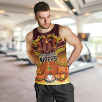 PNG Port Moresby Vipers Rugby Men Tank Top Fire Vipers Mix PNG Bird Polynesian Tattoo LT03 - Polynesian Pride