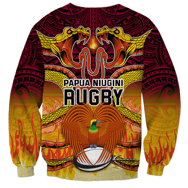 PNG Port Moresby Vipers Rugby Polo Shirt Fire Vipers Mix PNG Bird Polynesian Tattoo LT03 main image 1