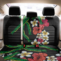Hawaiian Tropical Flowers and Maile Pikake Back Car Seat Cover Polynesian Tribal Pattern Black Color LT03 - Polynesian Pride