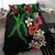 Hawaiian Tropical Flowers and Maile Pikake Bedding Set Polynesian Tribal Pattern Black Color