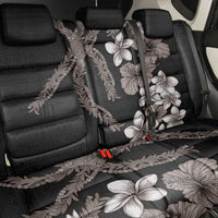 Hawaiian Tropical Flowers and Maile Pikake Back Car Seat Cover Polynesian Tribal Pattern Grayscale Mode LT03 - Polynesian Pride