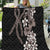 Hawaiian Tropical Flowers and Maile Pikake Quilt Polynesian Tribal Pattern Grayscale Mode