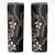 Hawaiian Tropical Flowers and Maile Pikake Skinny Tumbler Polynesian Tribal Pattern Grayscale Mode
