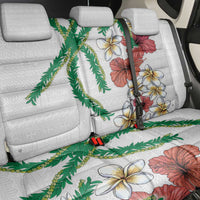 Hawaiian Tropical Flowers and Maile Pikake Back Car Seat Cover Polynesian Tribal Pattern White Color LT03 - Polynesian Pride