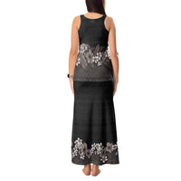 Hawaiian Tropical Flowers and Tribal Polynesian Tattoo Tank Maxi Dress Grayscale Mode LT03 - Polynesian Pride