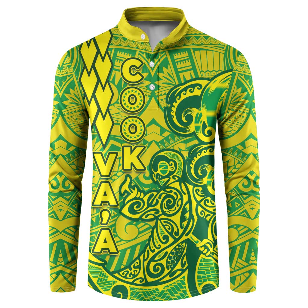 Cook Islands Vaa Polynesian Art Tattoo Button Sweatshirt National Color