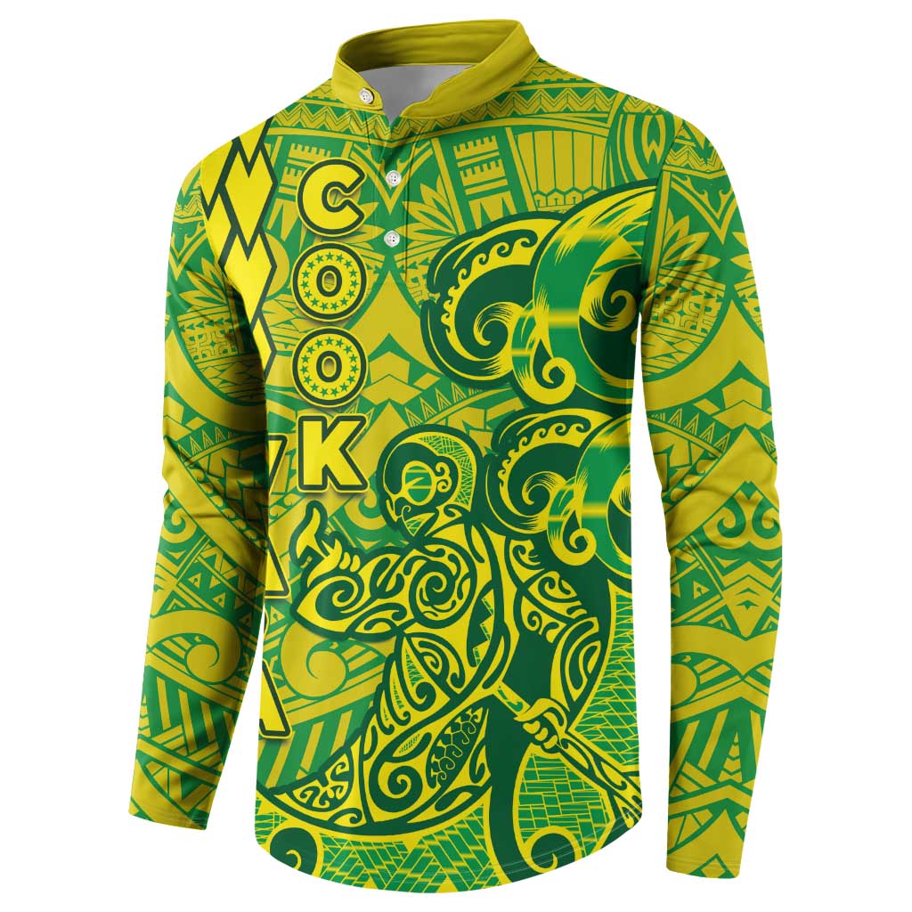 Cook Islands Vaa Polynesian Art Tattoo Button Sweatshirt National Color