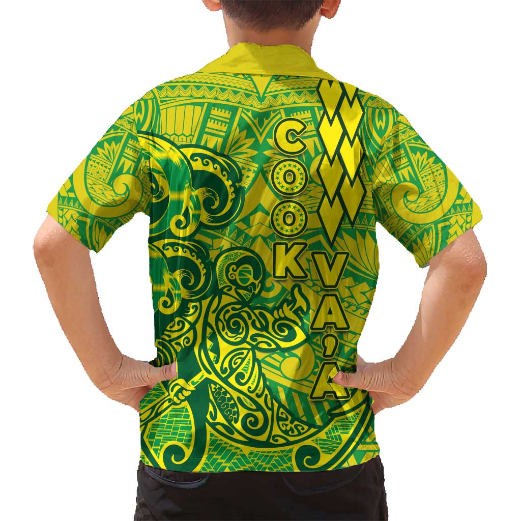 Cook Islands Va'a Polynesian Art Tattoo Family Matching Long Sleeve Bodycon Dress and Hawaiian Shirt National Color LT03 - Polynesian Pride