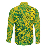 Cook Islands Va'a Polynesian Art Tattoo Family Matching Off The Shoulder Long Sleeve Dress and Hawaiian Shirt National Color LT03 - Polynesian Pride