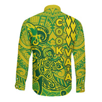 Cook Islands Vaa Polynesian Art Tattoo Long Sleeve Button Shirt National Color