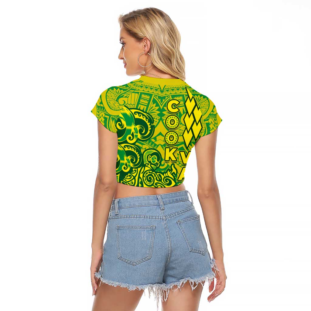 Cook Islands Vaa Polynesian Art Tattoo Raglan Cropped T Shirt National Color
