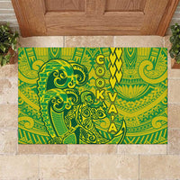 Cook Islands Vaa Polynesian Art Tattoo Rubber Doormat National Color
