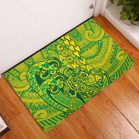 Cook Islands Vaa Polynesian Art Tattoo Rubber Doormat National Color