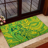 Cook Islands Vaa Polynesian Art Tattoo Rubber Doormat National Color