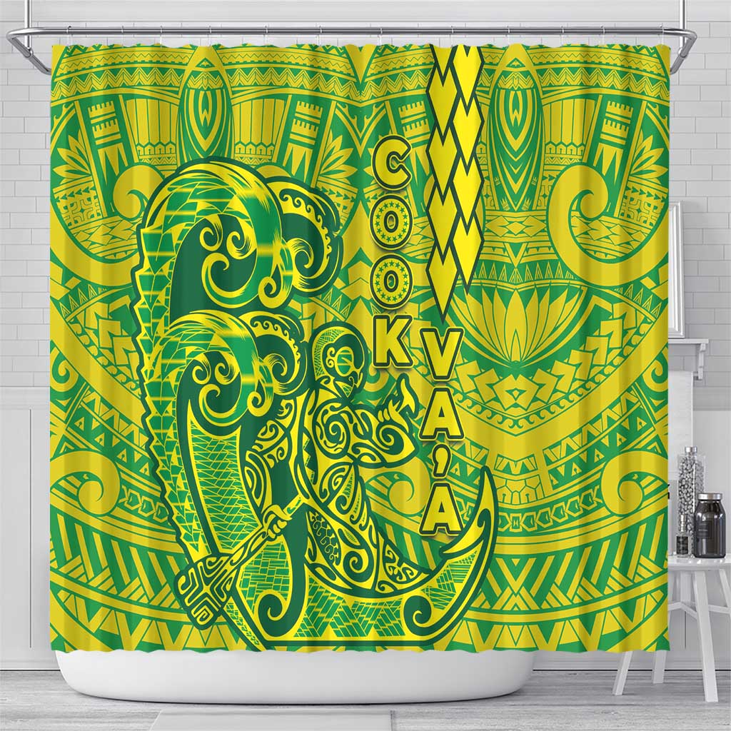 Cook Islands Vaa Polynesian Art Tattoo Shower Curtain National Color