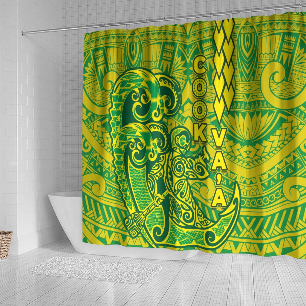 Cook Islands Vaa Polynesian Art Tattoo Shower Curtain National Color