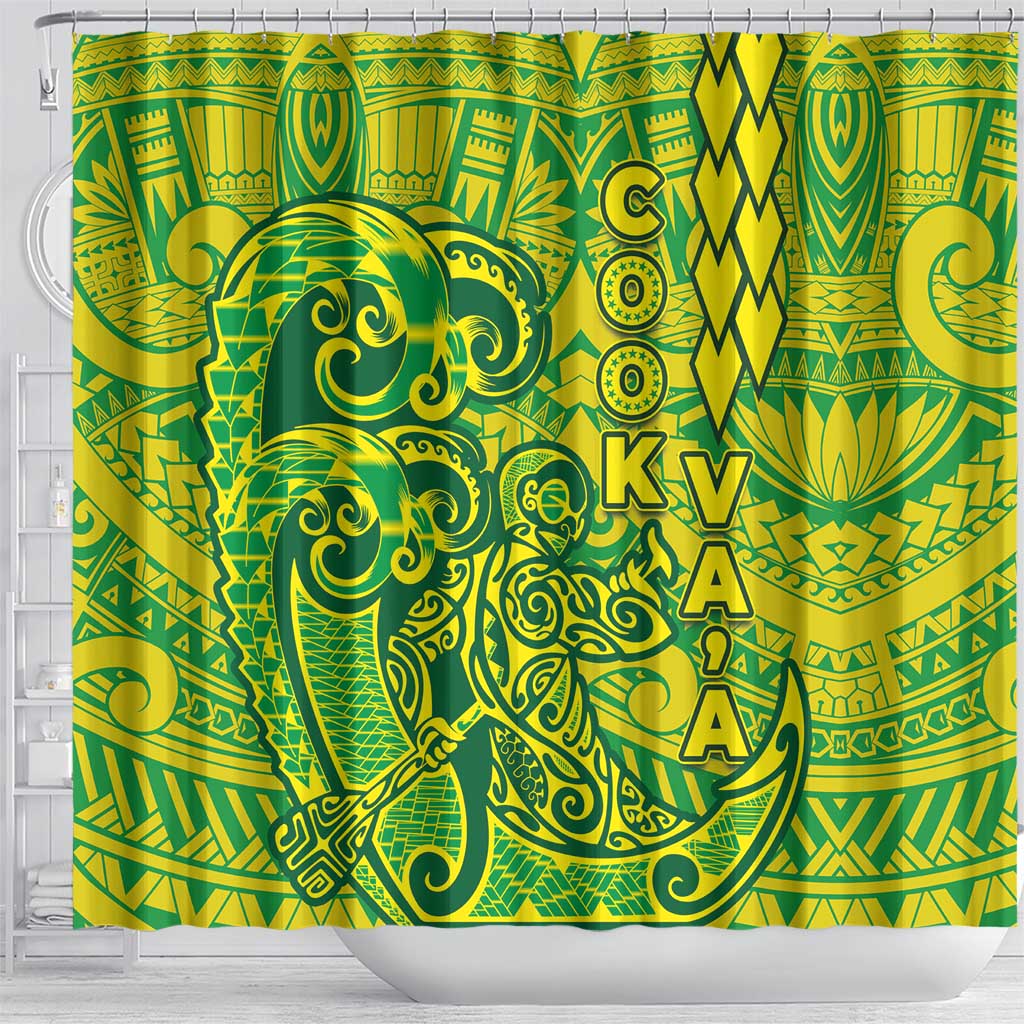 Cook Islands Vaa Polynesian Art Tattoo Shower Curtain National Color