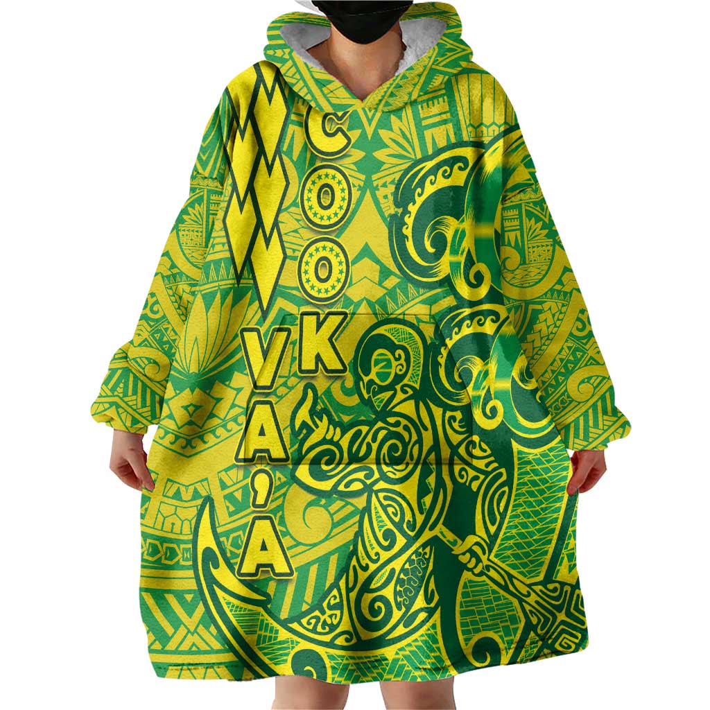 Cook Islands Vaa Polynesian Art Tattoo Wearable Blanket Hoodie National Color
